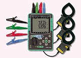 KEW 6300-01 Измеритель мощности в комплекте с клещевыми адаптерами (Ø40, 500 А - 3 шт.)